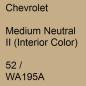 Preview: Chevrolet, Medium Neutral II (Interior Color), 52 / WA195A.